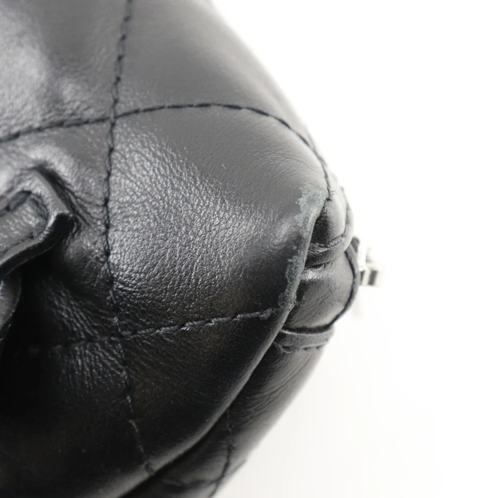 CHANEL Black Lambskin Leather Fanny Pack